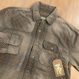 Howler Brothers Shirt Harker's Flannel Plaid Gray Mens Small New NWT Long Sleeve